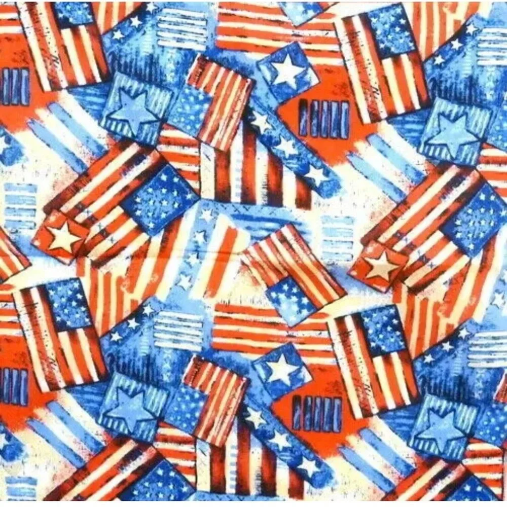Set Of 2 Carolina Creative Bandanna Old Glory American Flag Patriotic 22
